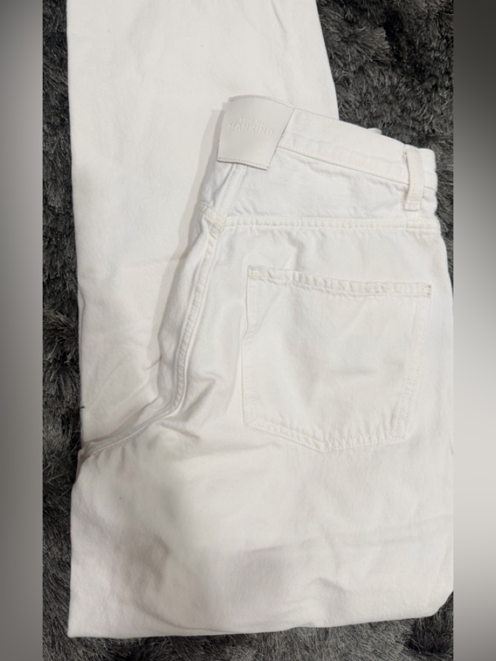 7 For All Mankind White Denim Barrel Jeans